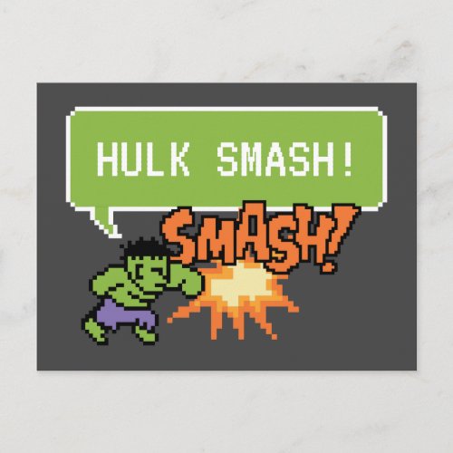 8Bit Hulk Attack _ Hulk Smash Postcard