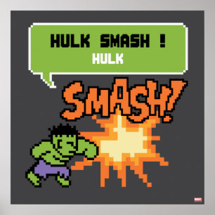 8Bit Hulk Attack - Hulk Smash! Poster