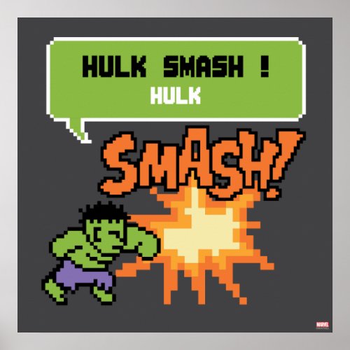 8Bit Hulk Attack _ Hulk Smash Poster
