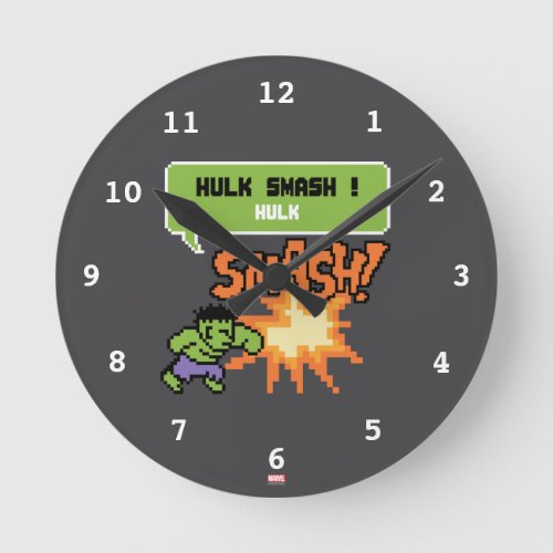 8Bit Hulk Attack _ Hulk Smash Round Clock