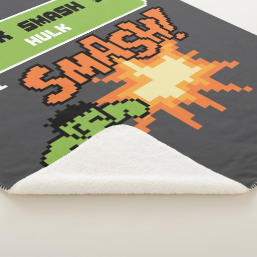 8Bit Hulk Attack Hulk Smash! Sherpa Blanket Zazzle