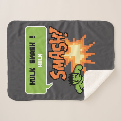 8Bit Hulk Attack Hulk Smash! Sherpa Blanket Zazzle