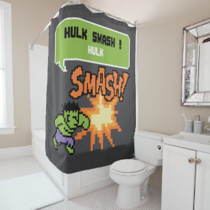 8Bit Hulk Attack - Hulk Smash! Shower Curtain