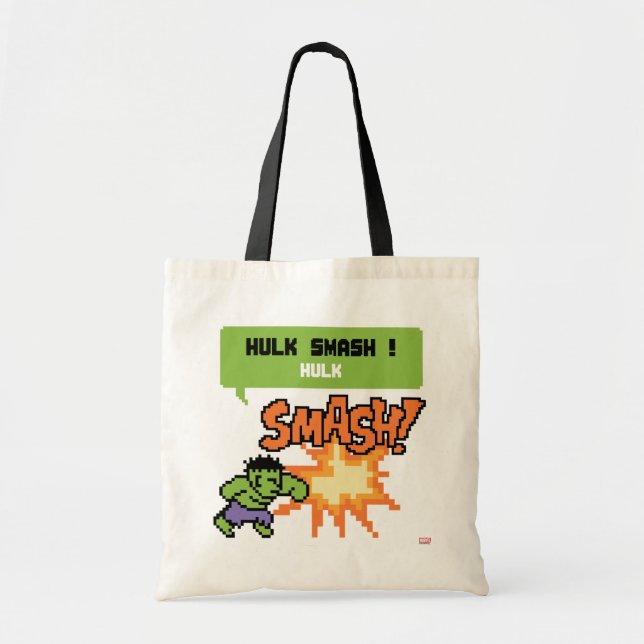 8Bit Hulk Attack - Hulk Smash! Tote Bag (Front)