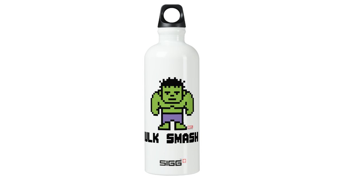 8Bit Hulk - Hulk Smash! Aluminum Water Bottle | Zazzle.com