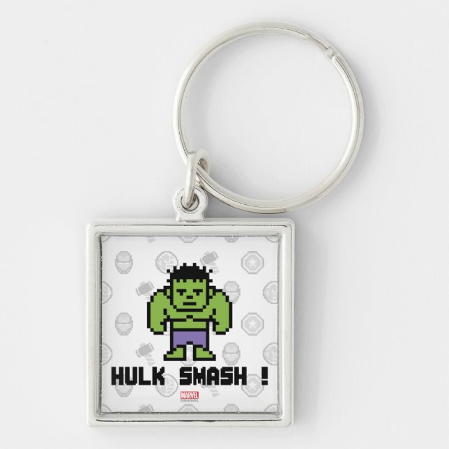 8Bit Hulk - Hulk Smash! Keychain (Front)