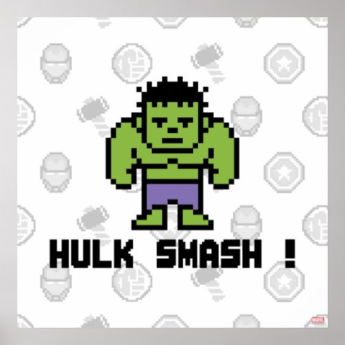 8Bit Hulk _ Hulk Smash Poster