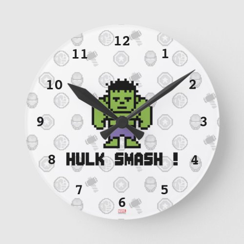 8Bit Hulk _ Hulk Smash Round Clock