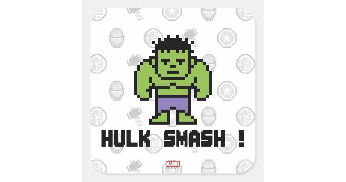 8bit Hulk - Sticker Barrel