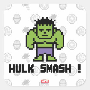 8Bit Hulk - Hulk Smash! Square Sticker