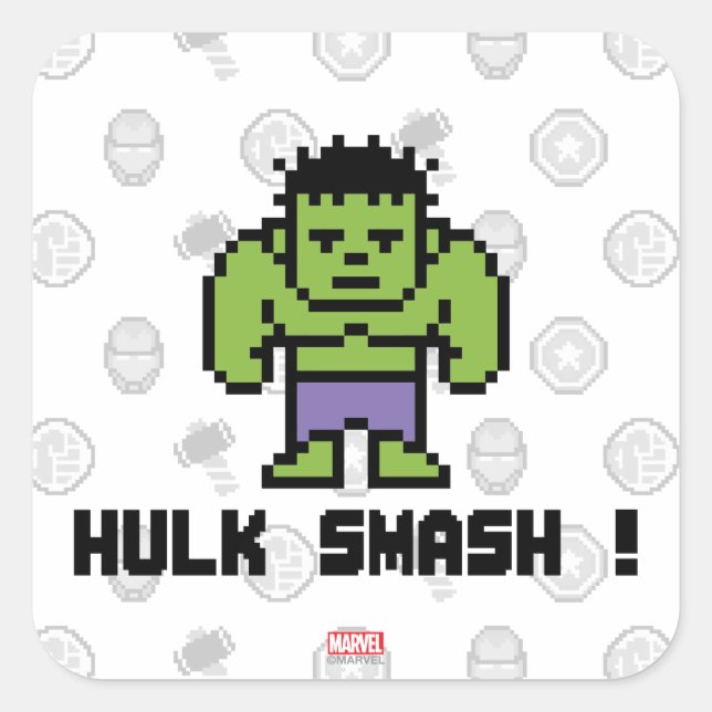 8Bit Hulk - Hulk Smash! Square Sticker (Front)