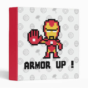 8Bit Iron Man - Armor Up! 3 Ring Binder