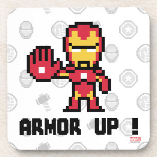 8Bit Iron Man - Armor Up! Beverage Coaster