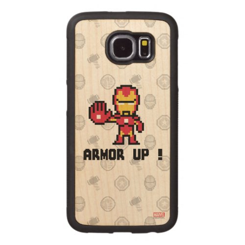 8Bit Iron Man _ Armor Up Carved Wood Samsung Galaxy S6 Case