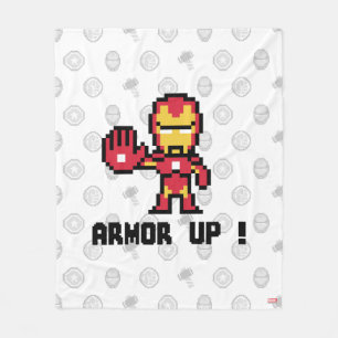 8Bit Iron Man - Armor Up! Fleece Blanket