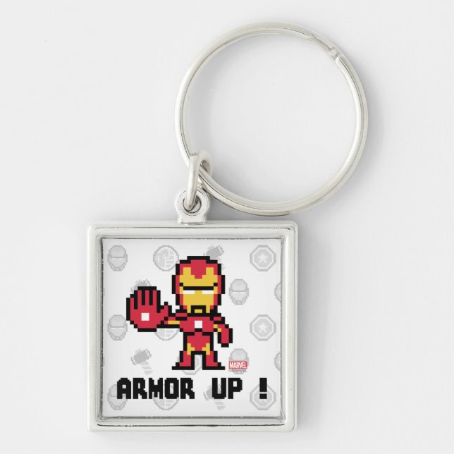 8Bit Iron Man - Armor Up! Keychain (Front)