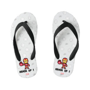 8Bit Iron Man - Armor Up! Kid's Flip Flops