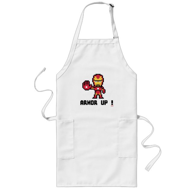 8Bit Iron Man - Armor Up! Long Apron (Front)
