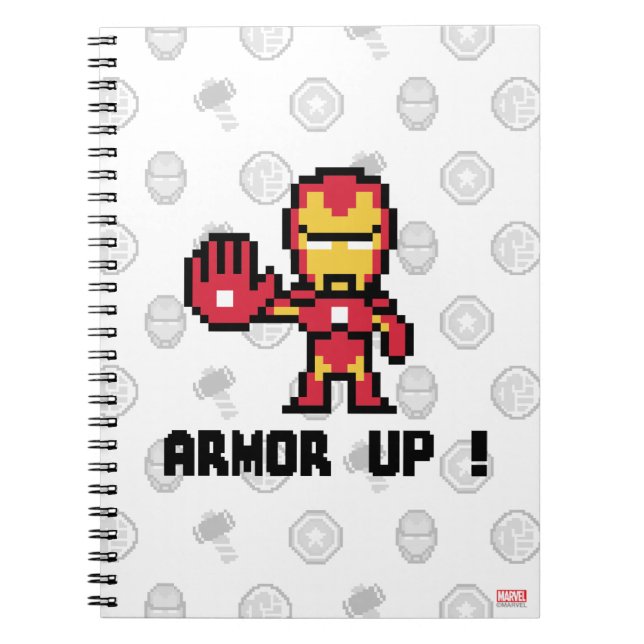 8Bit Iron Man - Armor Up! Notebook (Front)