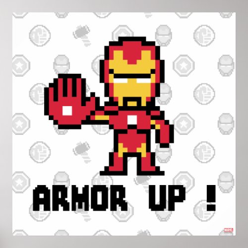 8Bit Iron Man _ Armor Up Poster