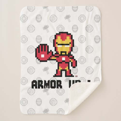 8Bit Iron Man _ Armor Up Sherpa Blanket