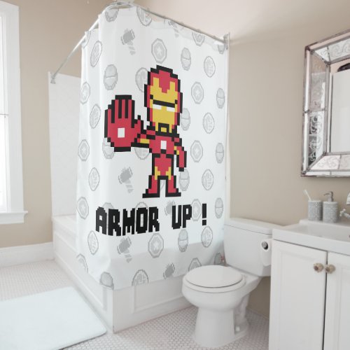8Bit Iron Man _ Armor Up Shower Curtain