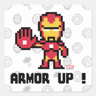 8Bit Iron Man - Armor Up! Square Sticker