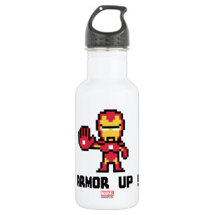 8Bit Iron Man - Armor Up! Stainless Steel Water Bottle