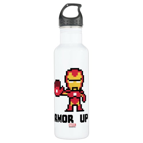 8Bit Iron Man _ Armor Up Stainless Steel Water Bottle