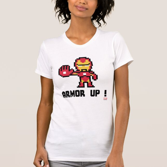 8Bit Iron Man - Armor Up! T-Shirt (Front)
