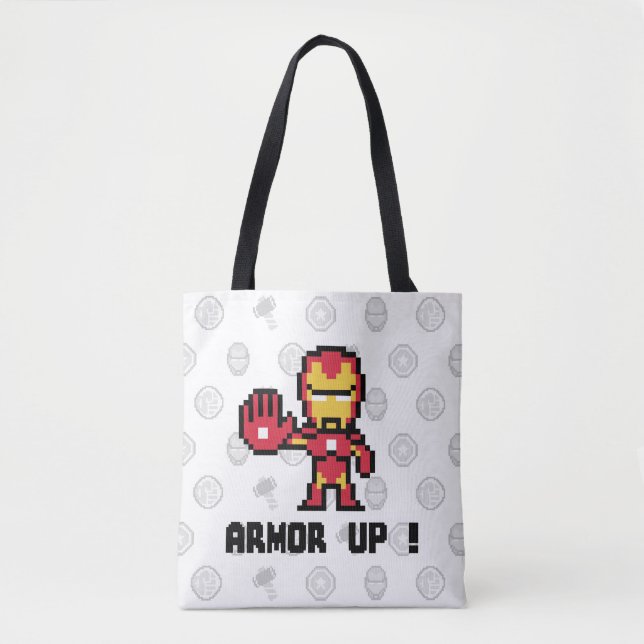 8Bit Iron Man - Armor Up! Tote Bag (Front)