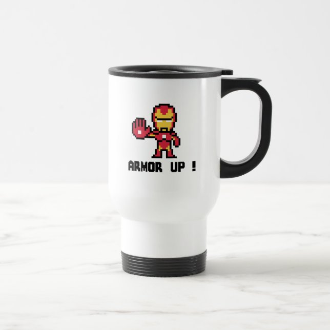 8Bit Iron Man - Armor Up! Travel Mug (Right)