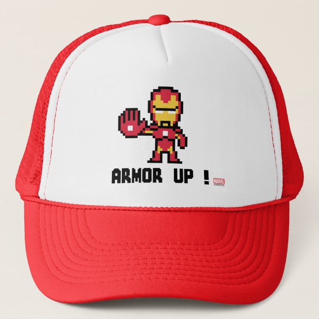 8Bit Iron Man - Armor Up! Trucker Hat (Front)