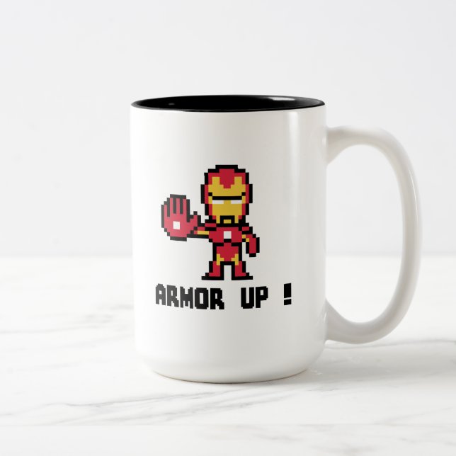 8Bit Iron Man - Armor Up! Two-Tone Coffee Mug (Right)