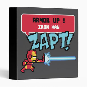 8Bit Iron Man Attack - Armor Up! 3 Ring Binder