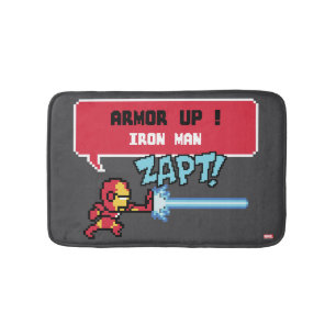 8Bit Iron Man Attack - Armor Up! Bathroom Mat