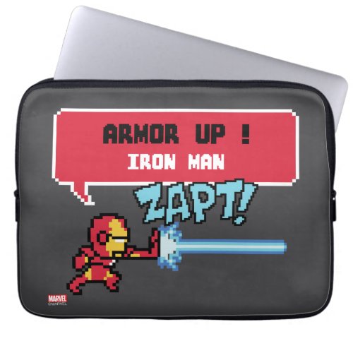 8Bit Iron Man Attack _ Armor Up Laptop Sleeve