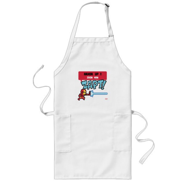8Bit Iron Man Attack - Armor Up! Long Apron (Front)