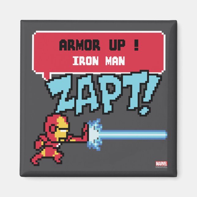 8Bit Iron Man Attack - Armor Up! Magnet (Front)