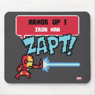 8Bit Iron Man Attack - Armor Up! Mouse Pad