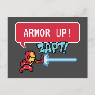 8Bit Iron Man Attack - Armor Up! Postcard