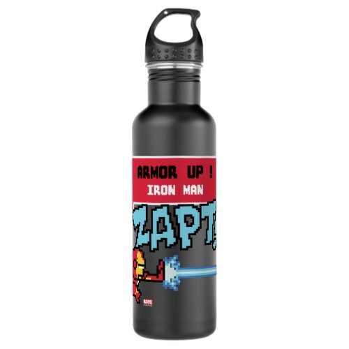 8Bit Iron Man Attack _ Armor Up Stainless Steel Water Bottle