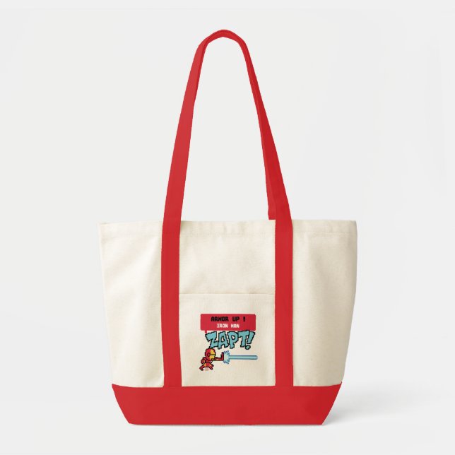 8Bit Iron Man Attack - Armor Up! Tote Bag (Front)