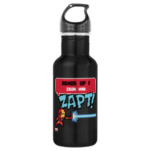 8Bit Iron Man Attack - Armor Up! Water Bottle