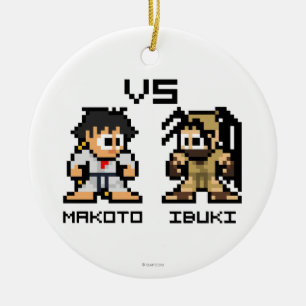 8bit Makoto VS Ibuki Ceramic Ornament