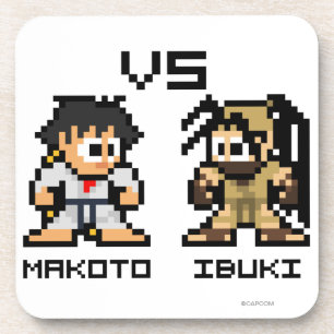 8bit Makoto VS Ibuki Drink Coaster