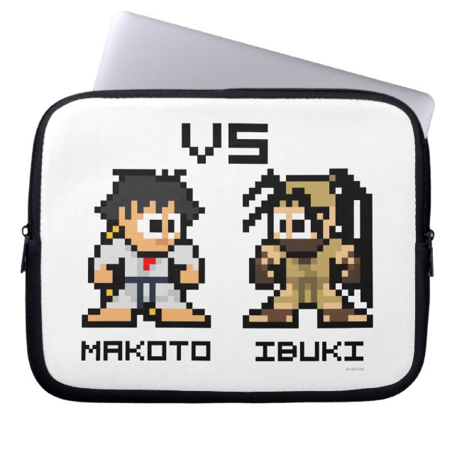 8bit Makoto VS Ibuki Laptop Sleeve (Front)
