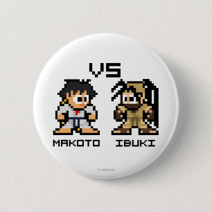 8bit Makoto VS Ibuki Pinback Button