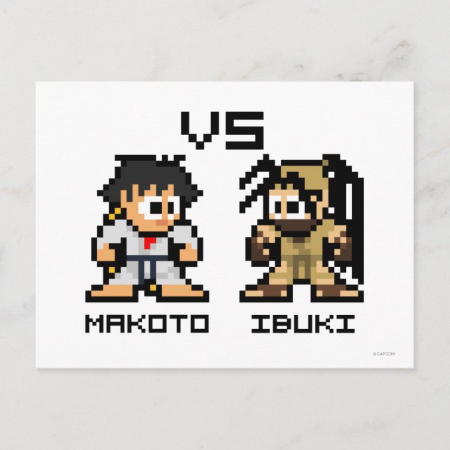 8bit Makoto VS Ibuki Postcard (Front)