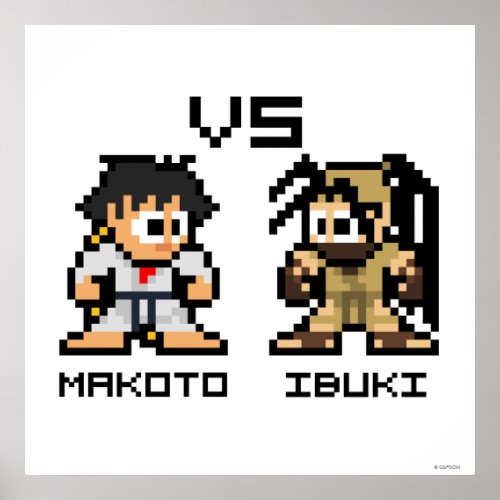 8bit Makoto VS Ibuki Poster